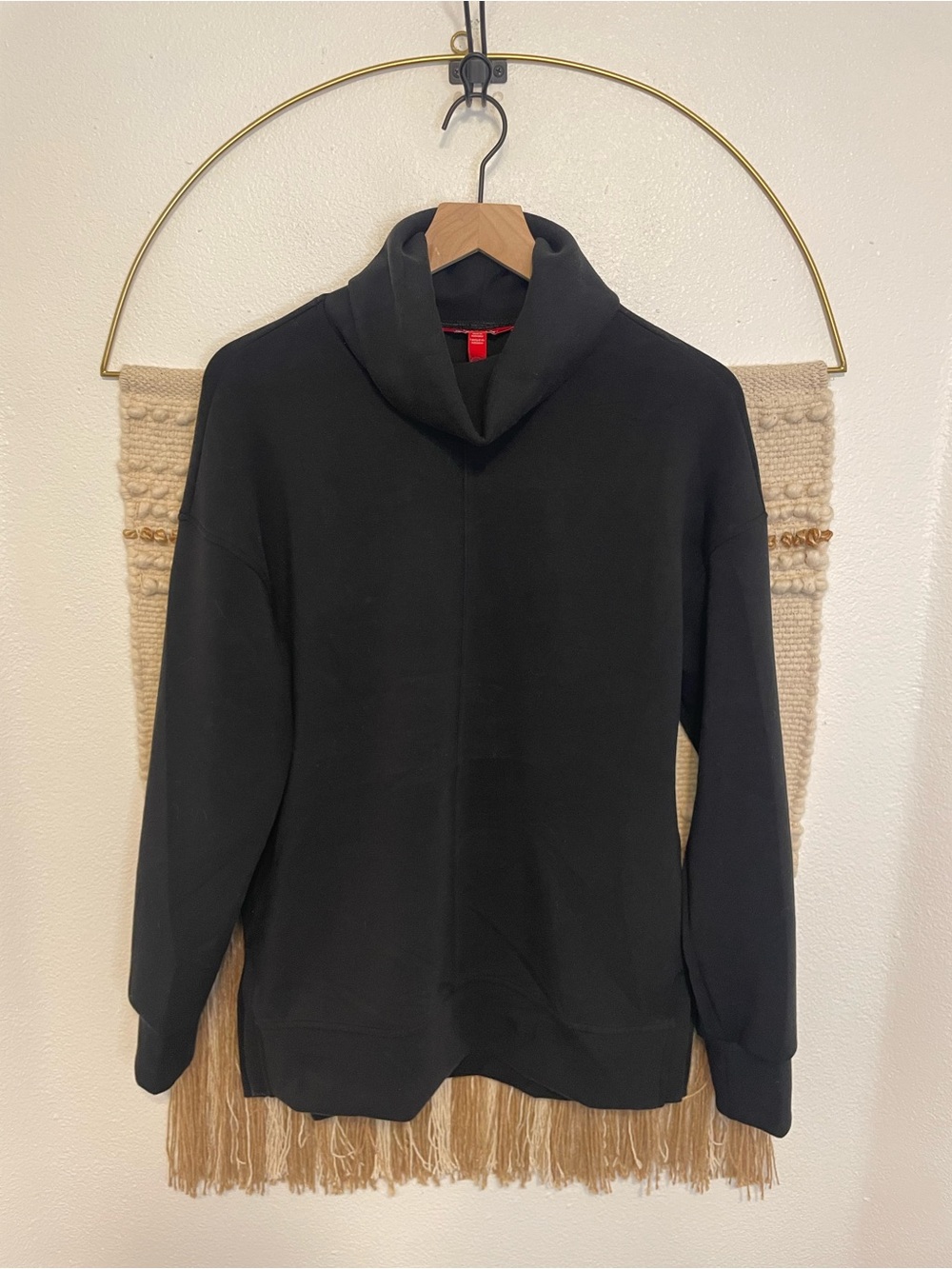 Spanx Air Essentials Cowl Neck Sweatshirt S Black